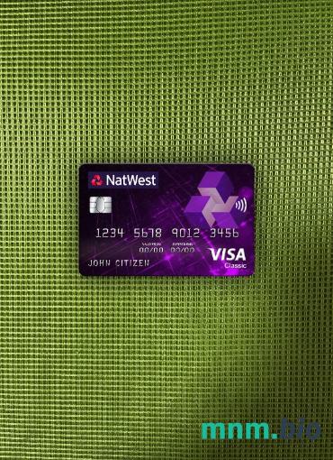 United Kingdom NatWest bank visa classic card wygląd fotograficzny skan PSD + zdjęcie